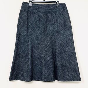 Talbots Classic A-line Gored Dark Wash Denim 100% Cotton Skirt. Size: 12